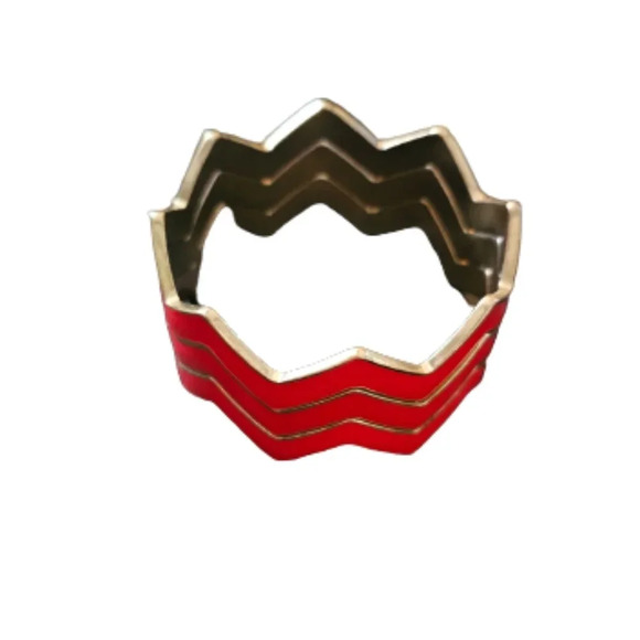 Stacking Zigzag Bracelet Red/Gold - Picture 2 of 6